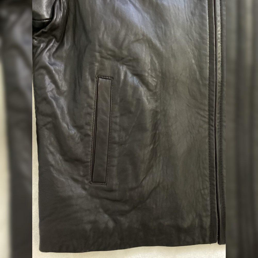Calvin Klein Genuine Leather Men’sJacket XL • Brownish Black • Classic Zip Front - Picture 7 of 15
